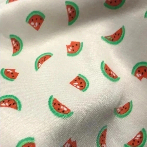 Zara Watermelon Print Satin Strappy Back Cropped Top Size S - Picture 5 of 7